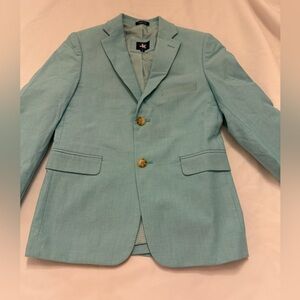 Light mint green linen boys dress coat. Size 10